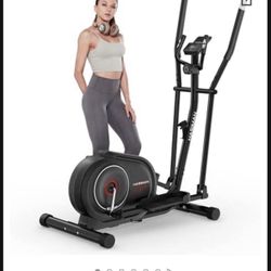 Elliptical Machine for Home Use Cross Trainer with Hyper-Silent Magnetic Driving System with 8 Levels Adjustable Resistance LCD Monitor and Pulse Sens