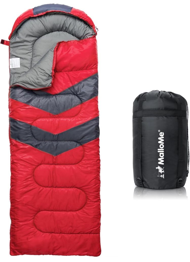 MalloMe Sleeping Bags for Adults Cold Weather & Warm - Backpacking Camping Sleeping Bag for Kids 10-12, Girls, Boys - Lightweight Compact Camping Esse