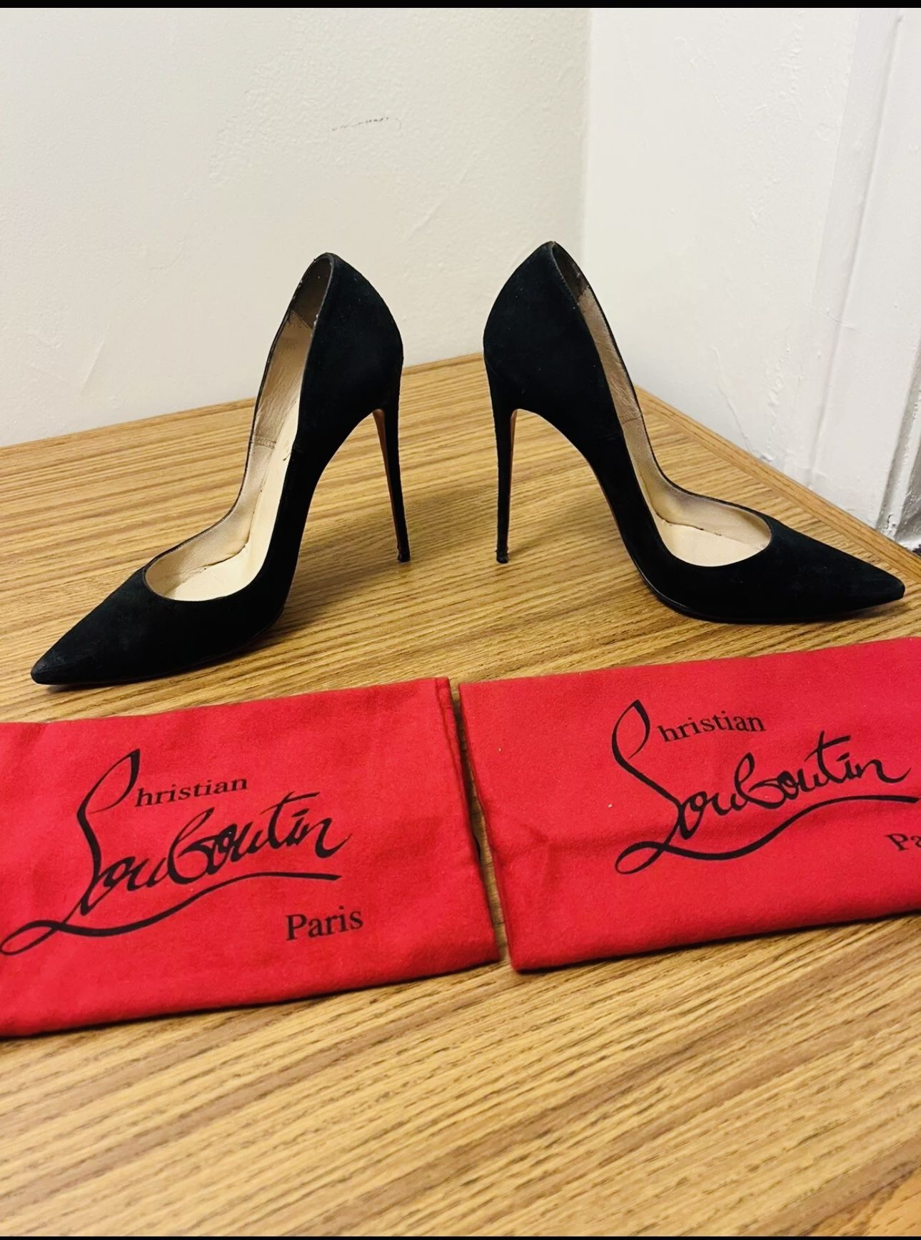 Christian Louboutin So Kate 120 Black Suede Heels - Size 42 (US 11-11.5) - Pre-Owned