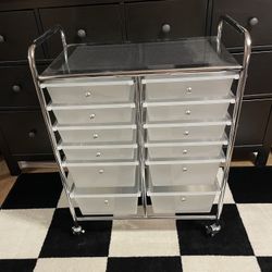 Clear 12 Drawer Rolling Cart by Simply Tidy Organizer 