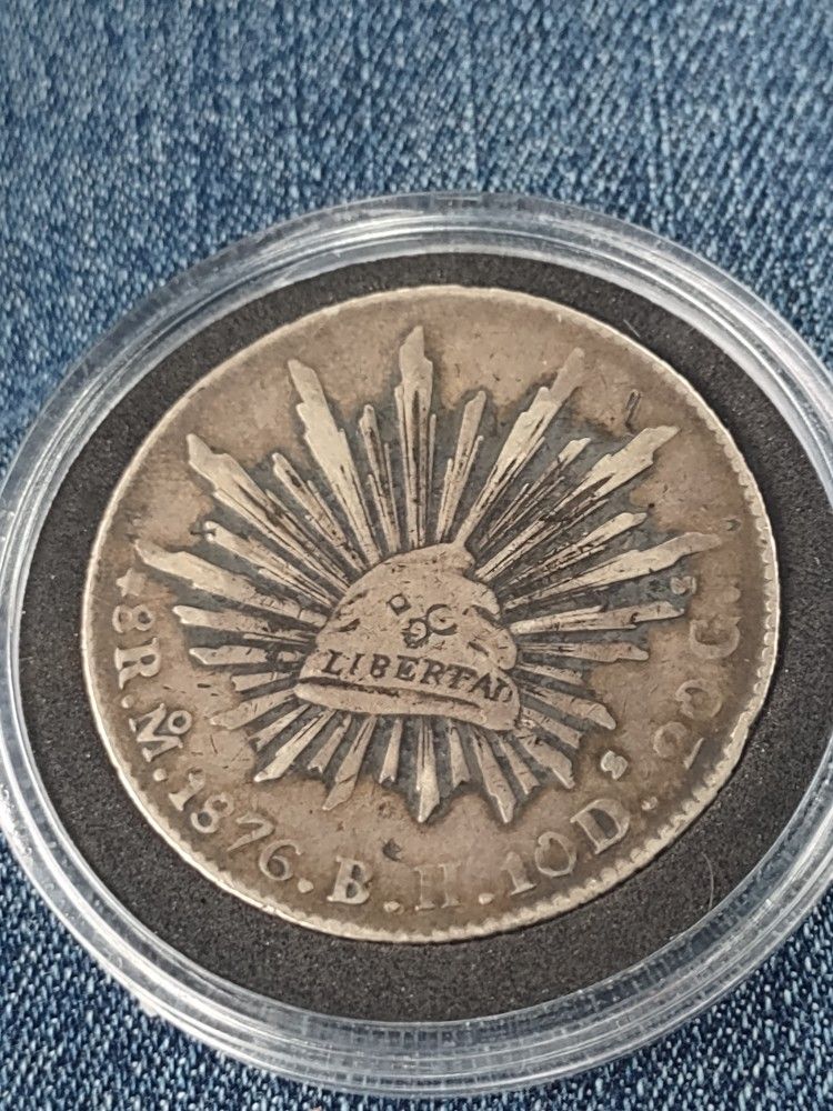 1976 México 9 Reales Silver Coin