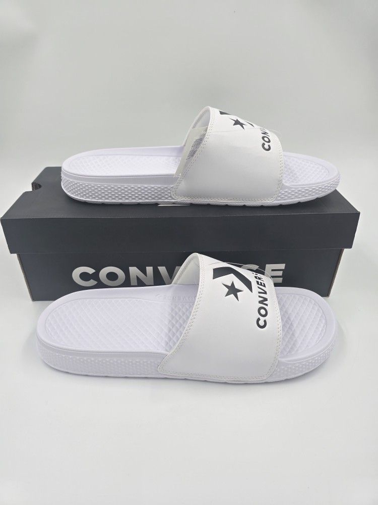 CONVERSE MULE SLIDE SLIP-ON COMFORT MEN SHOES SLIPPERS WHITE/BLACK/B SIZE 12 NEW