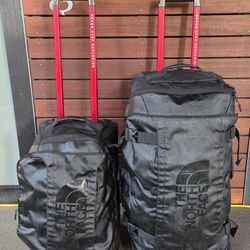 Two North Face Base Camp Rolling Thunder Suitcases Duffel Bags