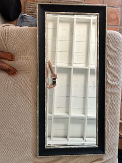 Full Length Mirror Black Silver Frame