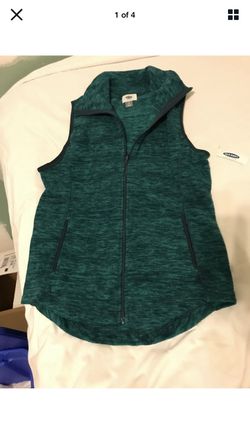 New old navy green fleece vest size s small
