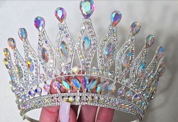 Elegant Crystal Crown Tiara Miss Pegeant Prom