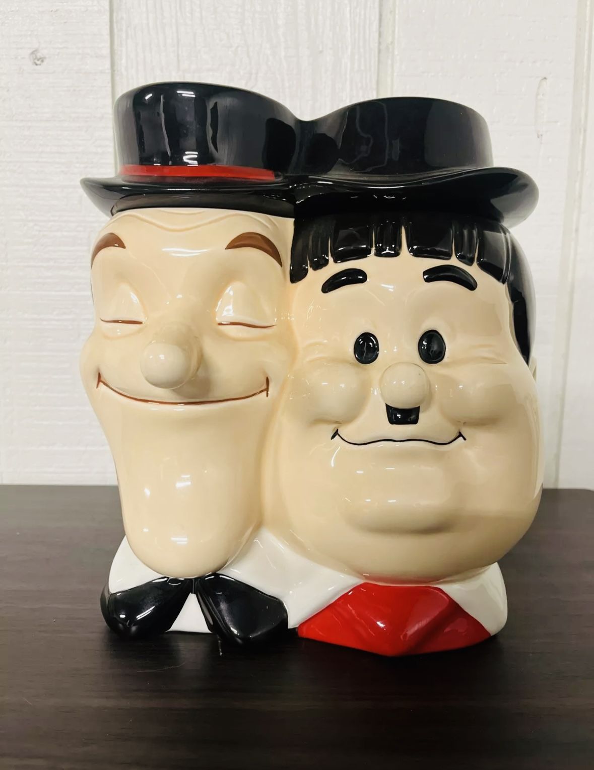 RARE Vintage 1999 Laurel And Hardy Ceramic Cookie Jar
