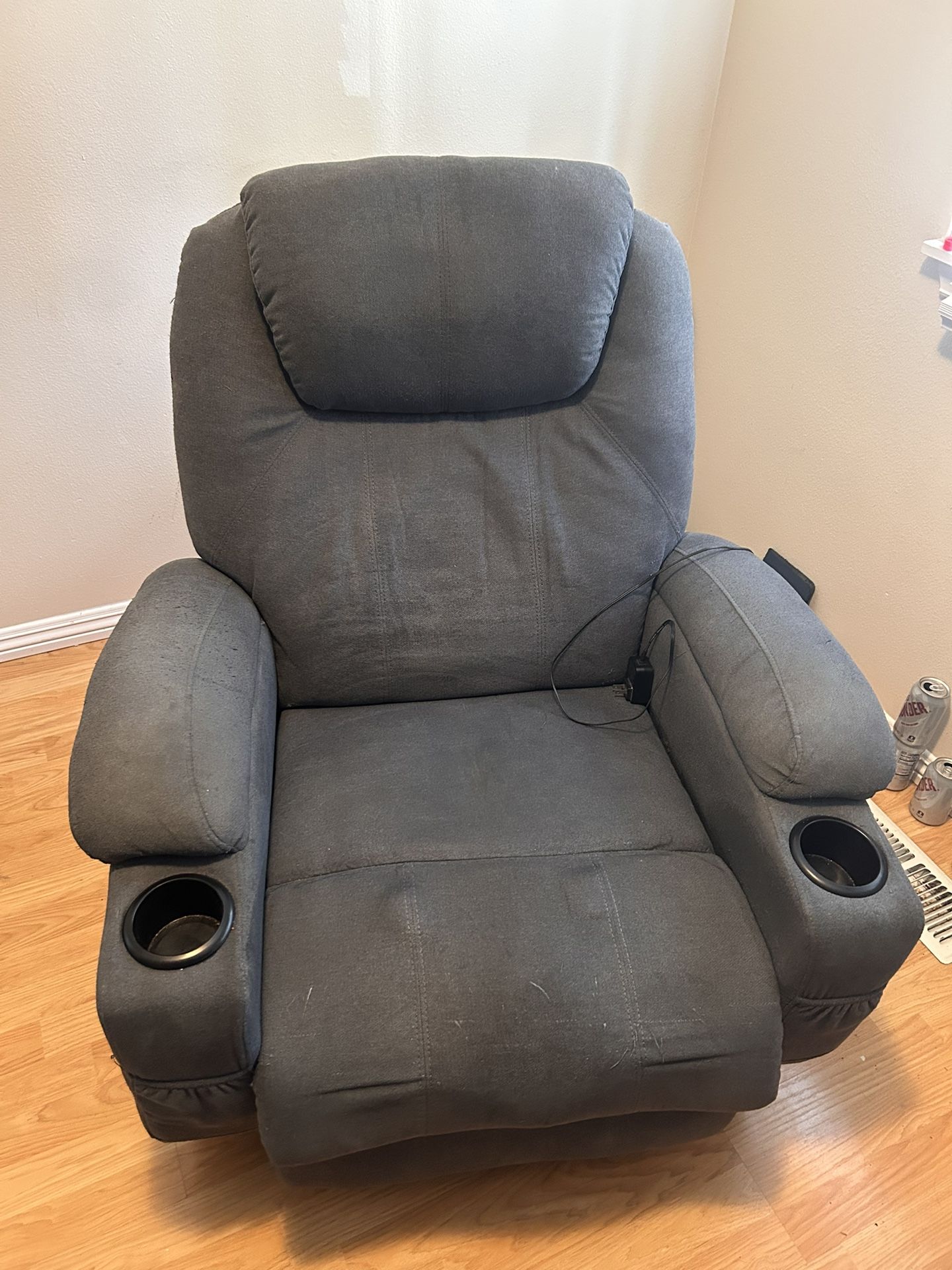 Gray Recliner Massaging Chair
