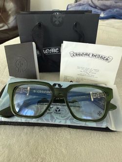 Chrome Hearts Vagillionaire II Green Crystal Eyeglasses Glasses NEW Complete Set Receipt Rare
