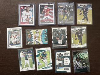 Jalen Hurts Football Card Lot, Including Rookies