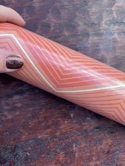 4 Full Rolls Orange Chevron Wallpaper High Fashion Quality Home Decor Boho Mod Unique Modern