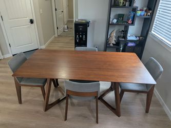Mid-Century Modern Walnut Dining Table