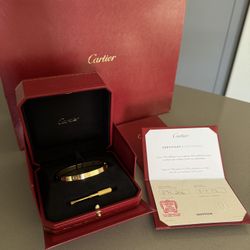 Authentic Cartier Love Bracelet, Yellow Gold, Size 19 (2023)