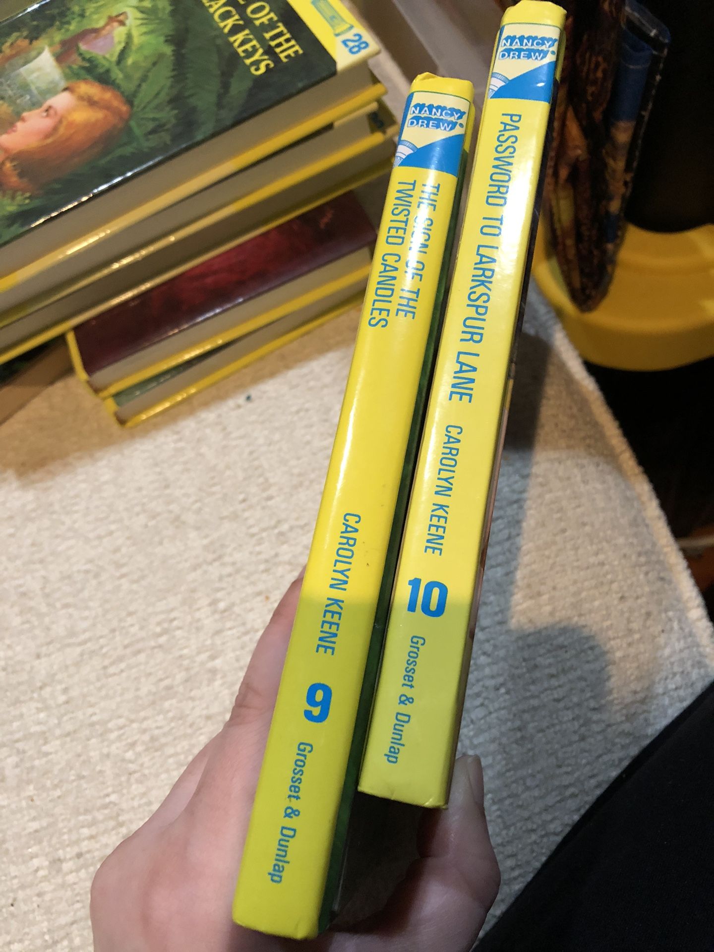 Nancy Drew Yellow Hardback Books 9-10