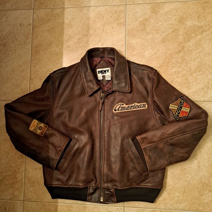Vintage DKNY Jeans Leather Jacket S