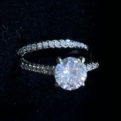 Size 8 Two Rings ( Engagement And Wedding Rings 