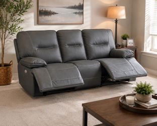 Like New Dual Power Reclining Sofa - Dark Gray - 2024 Model