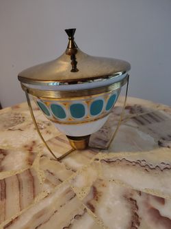 Fire King  Vintage Metal Chafing Stand With Bowl