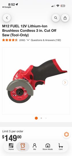 Milwaukee M12 cut off