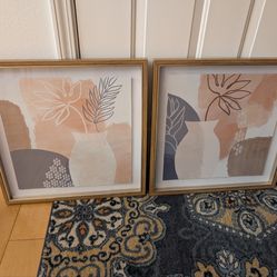 New - Framed Abstract Artwork (set of 2)