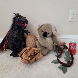 Folkmani High End Puppets ( Dragon, Koala, And Armadillo) Like New 
