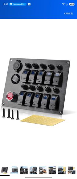10 Gang Marine Rocker Switch Panel