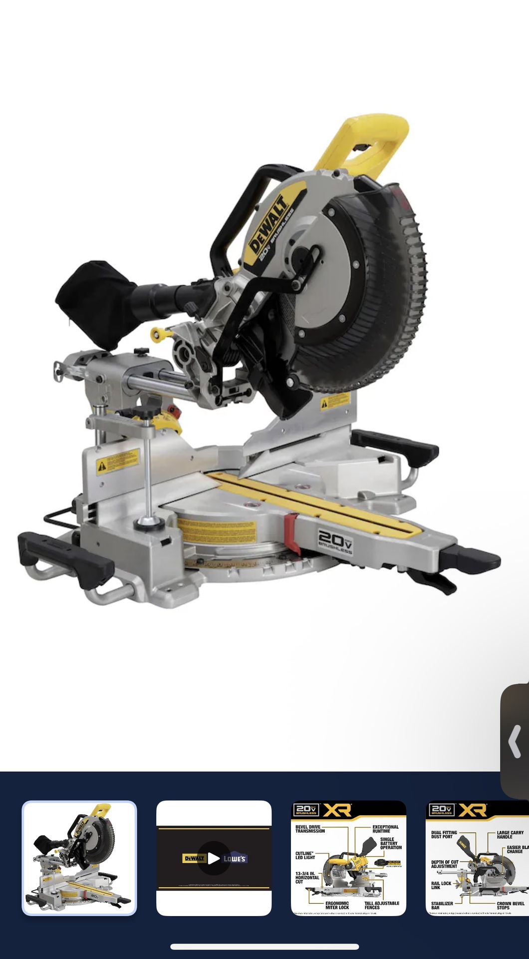 DEWALT 12-in 20-volt max Dual Bevel Sliding Compound Cordless Miter Saw