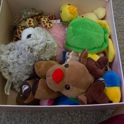 box of plushies