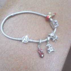 Silver Marvel Avengers Charm Bracelet