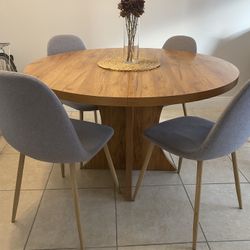 Dining Set, Table + 4 Chairs 