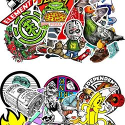 100PCS Skateboard Stickers for Trolley Laptop Water Bottle Waterproof Motorcycle Stickers Perfect for Phone