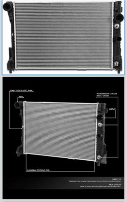 Replacement Radiator 10-12 Merrcedes-Bens C250, 2009 C280, 08-12 C300 C350