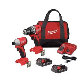 M18 18V Lithium-Ion Brushless Cordless Compact Drill/Impact Combo Kit (2-Tool) w/(2) 2.0 Ah Batteries
