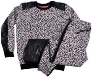 Dalmatian print leather jogger set