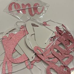 ONE Cake Topper, High Chair Banner, Happy Birthday Sign