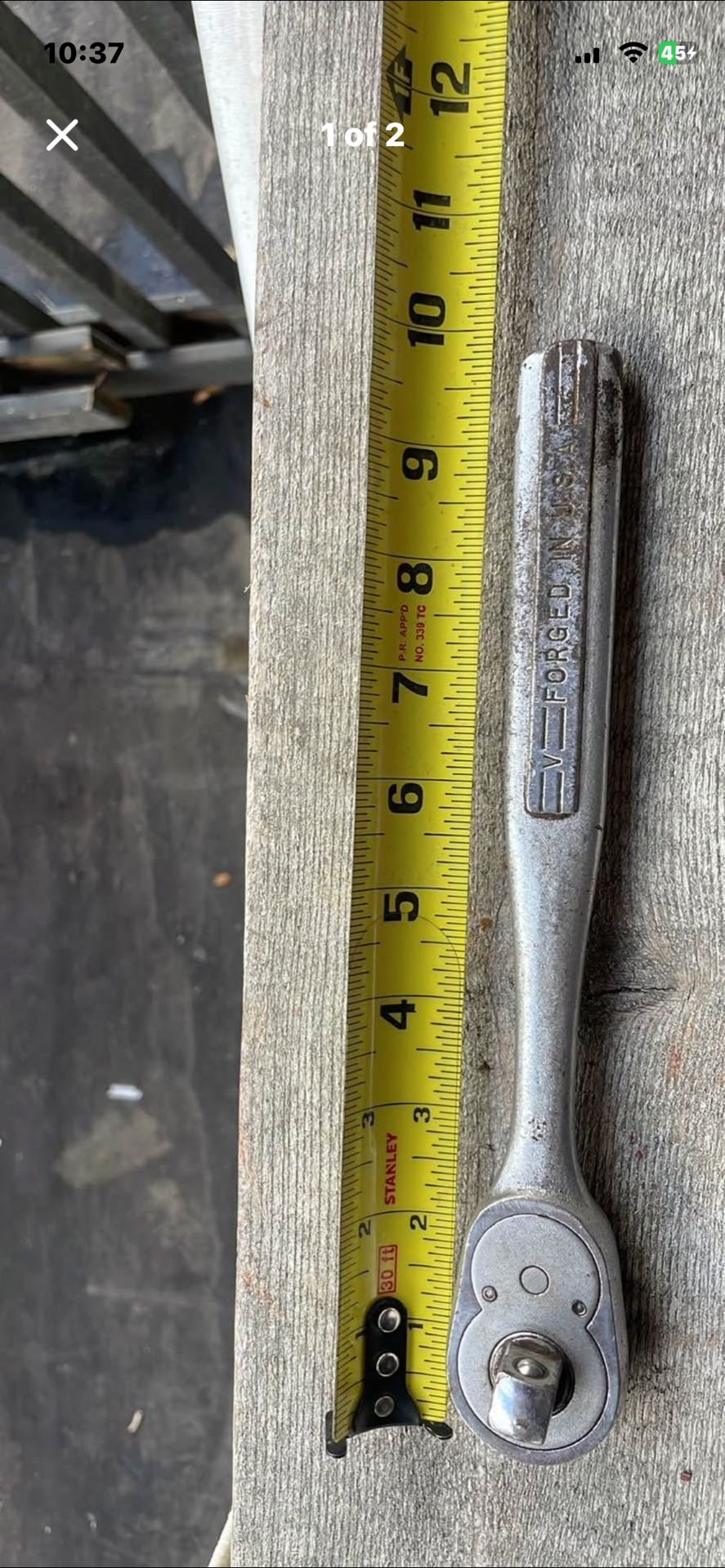 Vintage Craftsman 1/2" Drive Ratchet -V- Series 1967 Patent Oil Port