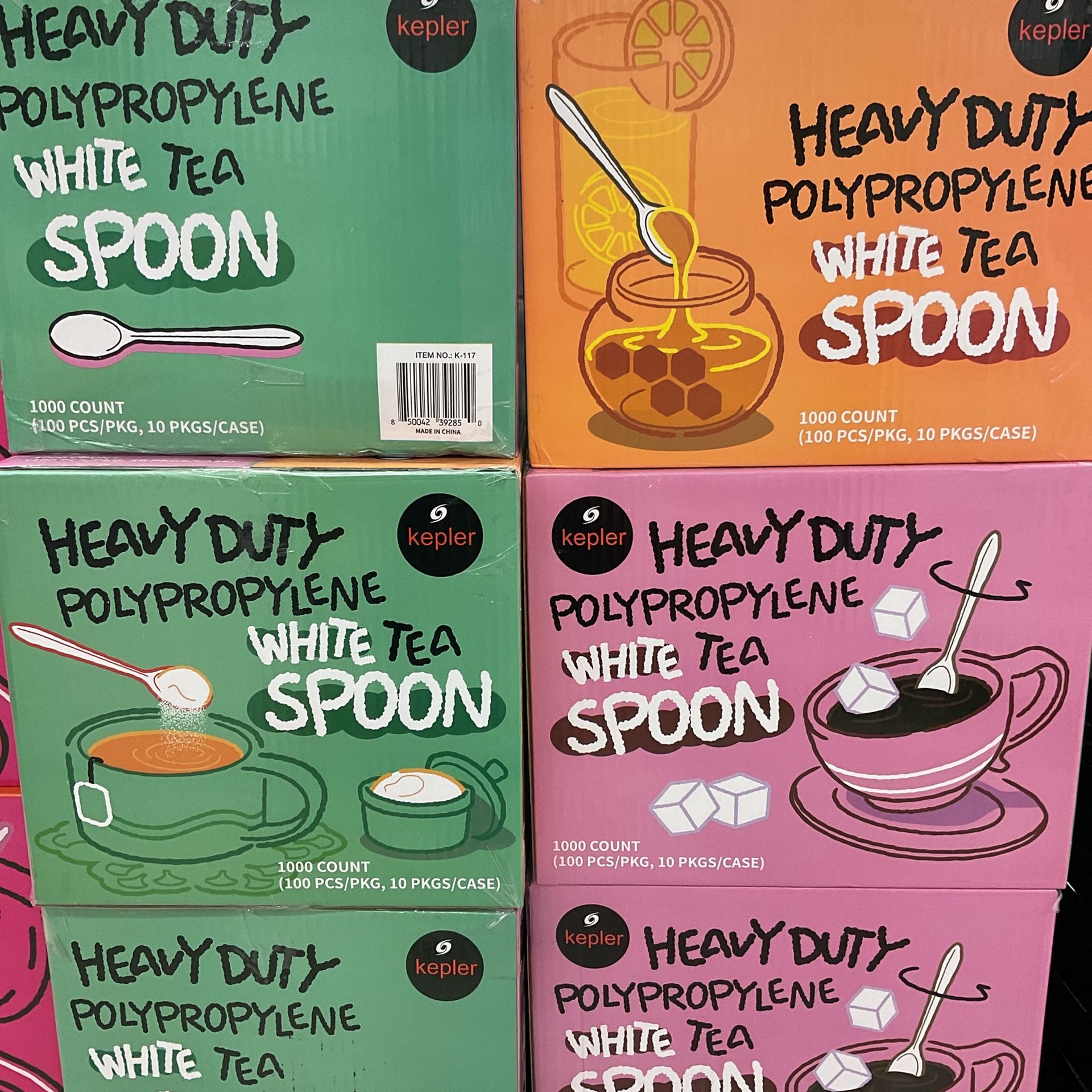 Kepler Heavy Duty Polypropylene White Tea Spoons