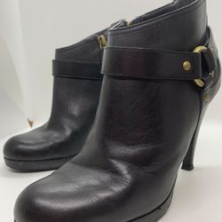 Size 8 Cole Hahn Rare Low Bootie Stiletto Black With Rubber Soles