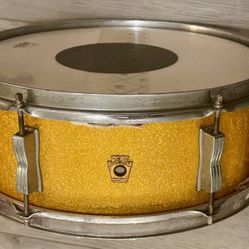 Ludwig 1960’s Gold Sparkle No. 491 Pioneer 5x14" 6-Lug Snare Drum, Keystone Badge