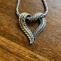BRIGHTON  TWO TONE HEART NECKLACE