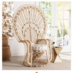 Nafisa Natural Brown Rattan Peacock Chair