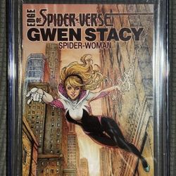 EDGE SPIDERVERSE GWEN STACY #2 🔑1ST SPIDER-GWEN APPEARANCE! CGC 9.0 GRAIL KEY/SKETCH VARIANT! SOON TO BE INTRODUCED IN THE MCU WITH MILES MORALES!