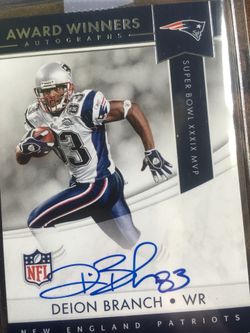 2017 Majestic DEION BRANCH SB 39 MVP AUTOGRAPHED CARD