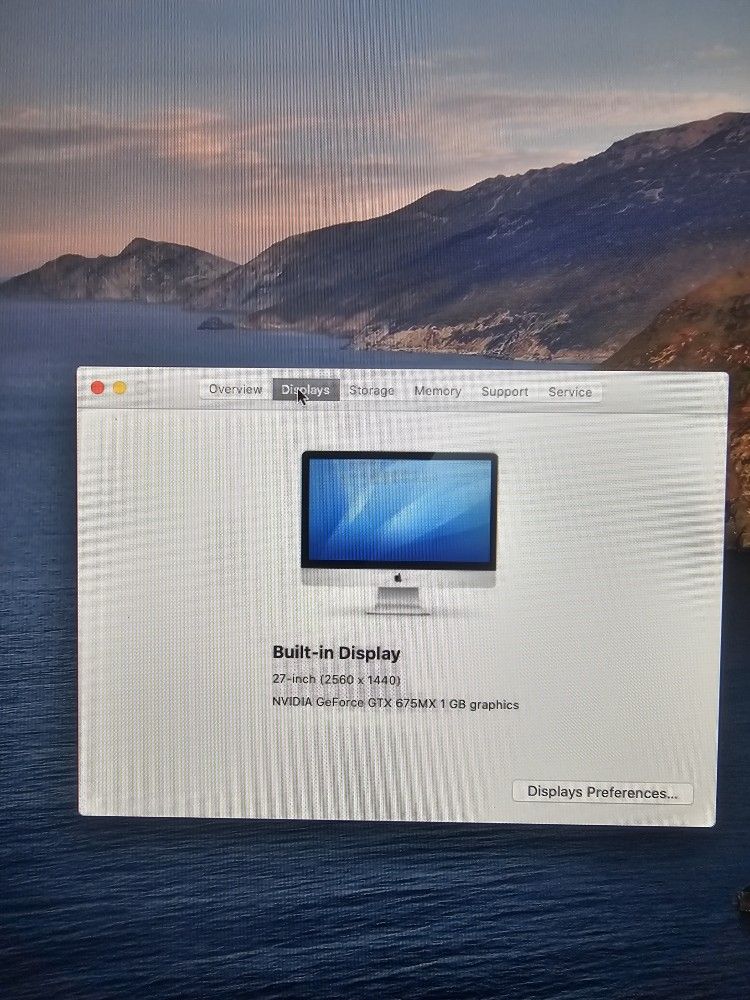 Late 2012 iMac 27" Inch Intel i5 3.2GHz 8GB Ram 1TB HD Wifi Bluetooth Thunderbolt OS Catalina 