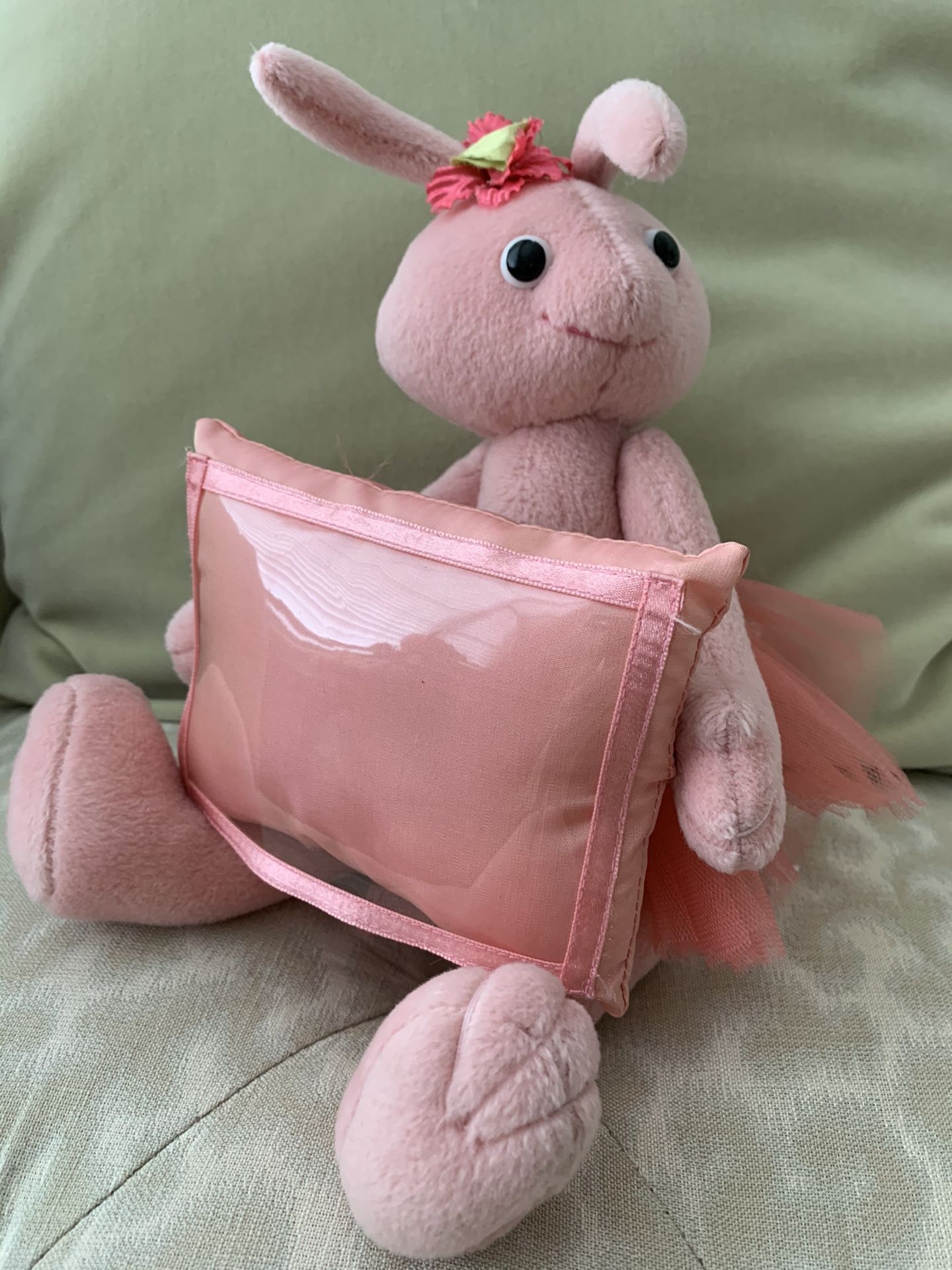 Girly Pink Rabbit w/picture frame