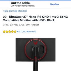 G Sync Gaming Moniter