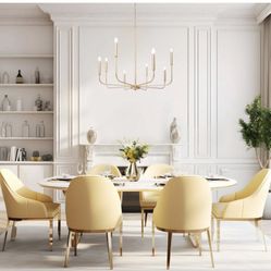 Modern 31.5 in. 8-Light Gold Candlestick Chandelier for Living Room, Dining Room Large Size Elegant Ceiling Light