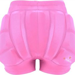 Kids Hip Butt Protection Padded Shorts, XXS Small, 4-6 years old, 16-20" elastic waist, PINK, Ridbiker Brand