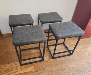 Upholstered Stools 24" high, set of 4 in excellent condition