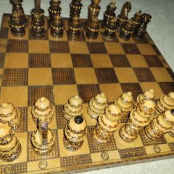 Hand Carved Chess Set 🏰 Eastern Europe